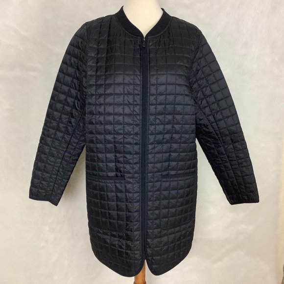 Athleta Jackets & Coats Athleta Black Collarless Grandview Primaloft Quilted Shell Jacket